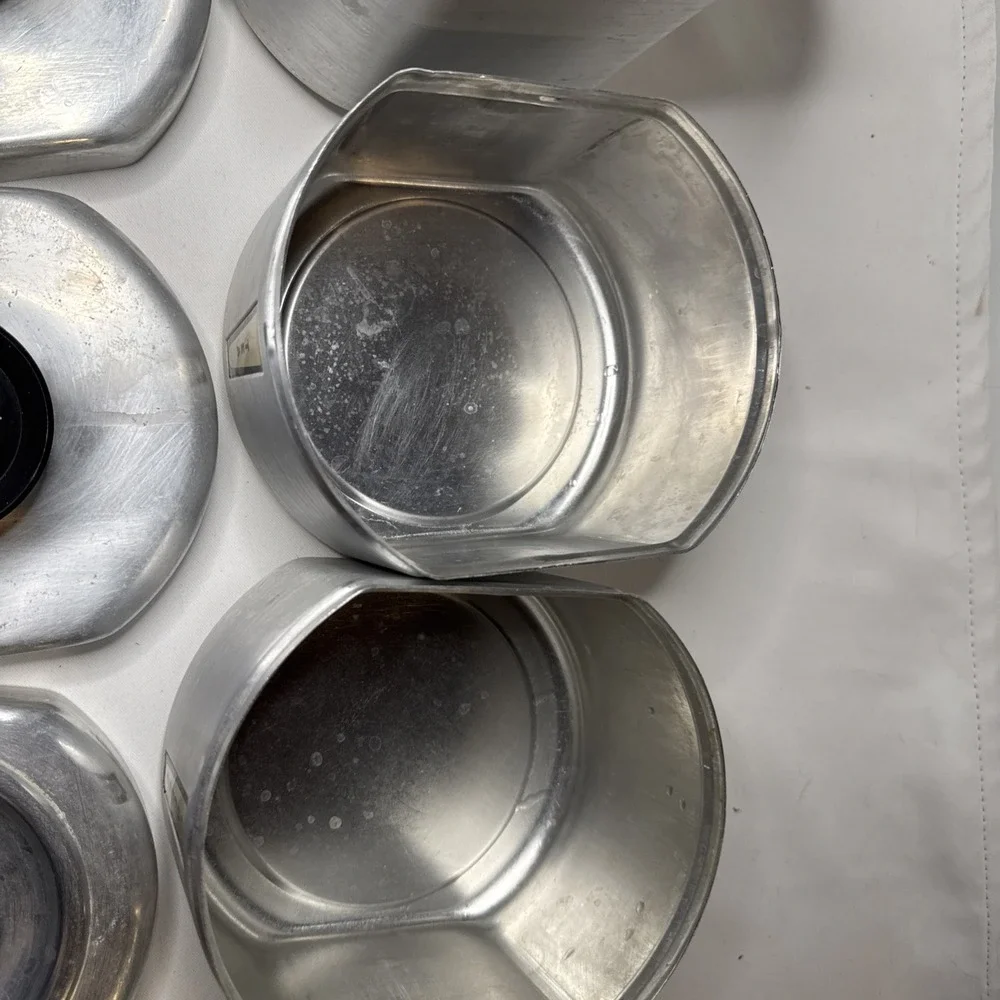 Vintage Set of (4) 1950s Kromex Aluminum Mid Century Canister Set Farm House